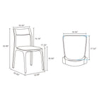 Manhattan Comfort Moderno Modern Vegan Leather Wood Dining Chair in Black - Set of 2