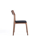 Manhattan Comfort Moderno Modern Vegan Leather Wood Dining Chair in Black - Set of 2
