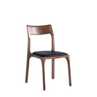 Manhattan Comfort Moderno Modern Vegan Leather Wood Dining Chair in Black - Set of 2