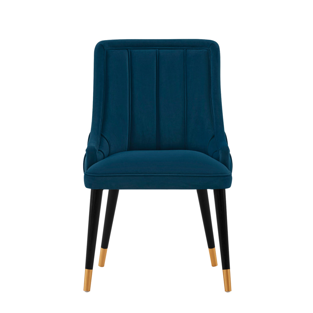 Manhattan Comfort Eda Modern Wood Upholstered Dining Chair in Midnight Blue