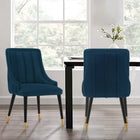 Manhattan Comfort Eda Modern Wood Upholstered Dining Chair in Midnight Blue