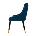 Manhattan Comfort Eda Modern Wood Upholstered Dining Chair in Midnight Blue