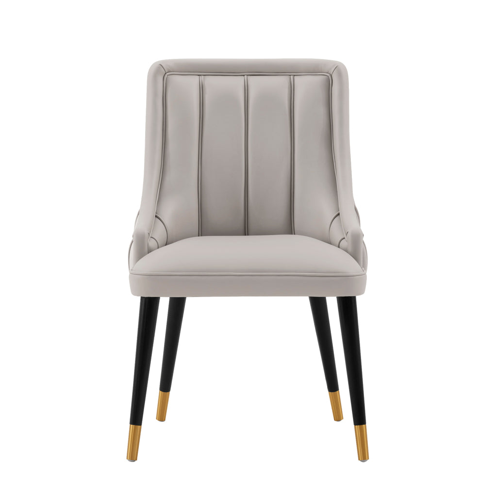 Manhattan Comfort Eda Modern Wood Upholstered Dining Chair in Light Gray