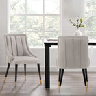 Manhattan Comfort Eda Modern Wood Upholstered Dining Chair in Light Gray