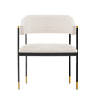 Manhattan Comfort Lia Modern Chenille Metal Armchair in Cream