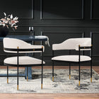 Manhattan Comfort Lia Modern Chenille Metal Armchair in Cream