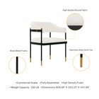 Manhattan Comfort Lia Modern Chenille Metal Armchair in Cream