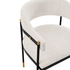 Manhattan Comfort Lia Modern Chenille Metal Armchair in Cream