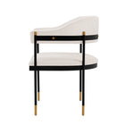 Manhattan Comfort Lia Modern Chenille Metal Armchair in Cream