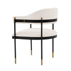 Manhattan Comfort Lia Modern Chenille Metal Armchair in Cream