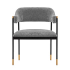 Manhattan Comfort Lia Modern Chenille Metal Armchair in Gray