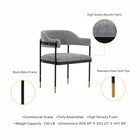 Manhattan Comfort Lia Modern Chenille Metal Armchair in Gray