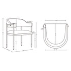 Manhattan Comfort Lia Modern Chenille Metal Armchair in Stone