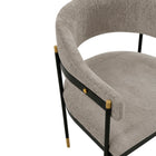 Manhattan Comfort Lia Modern Chenille Metal Armchair in Stone