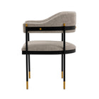 Manhattan Comfort Lia Modern Chenille Metal Armchair in Stone