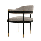 Manhattan Comfort Lia Modern Chenille Metal Armchair in Stone