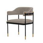 Manhattan Comfort Lia Modern Chenille Metal Armchair in Stone
