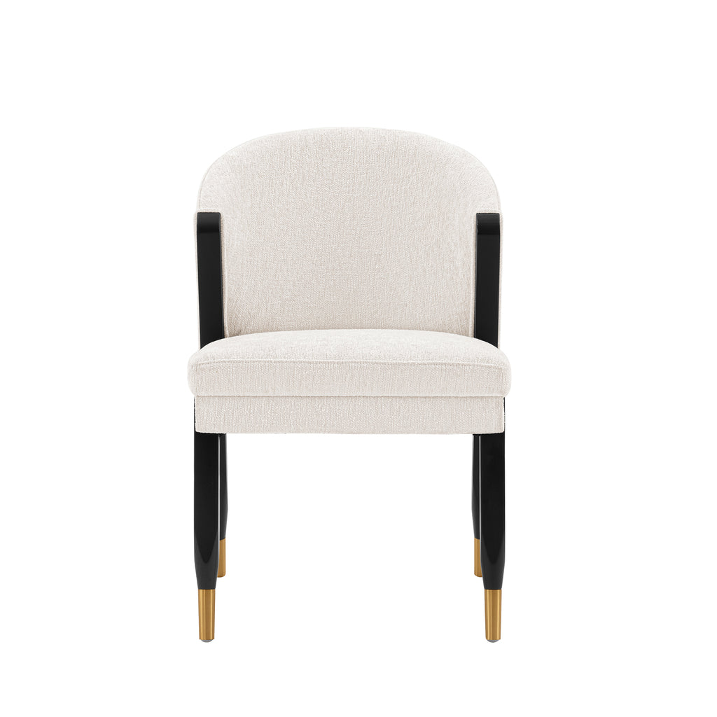 Manhattan Comfort Ola Modern Chenille Wood Dining Chair in Cream