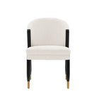 Manhattan Comfort Ola Modern Chenille Wood Dining Chair in Cream