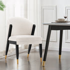 Manhattan Comfort Ola Modern Chenille Wood Dining Chair in Cream