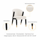 Manhattan Comfort Ola Modern Chenille Wood Dining Chair in Cream