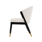 Manhattan Comfort Ola Modern Chenille Wood Dining Chair in Cream
