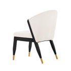 Manhattan Comfort Ola Modern Chenille Wood Dining Chair in Cream