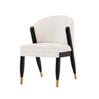 Manhattan Comfort Ola Modern Chenille Wood Dining Chair in Cream