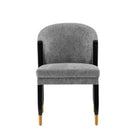 Manhattan Comfort Ola Modern Chenille Wood Dining Chair in Gray