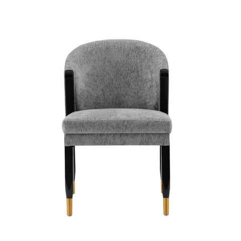 Manhattan Comfort Ola Modern Chenille Wood Dining Chair in Gray