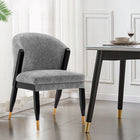 Manhattan Comfort Ola Modern Chenille Wood Dining Chair in Gray
