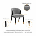 Manhattan Comfort Ola Modern Chenille Wood Dining Chair in Gray
