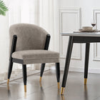Manhattan Comfort Ola Modern Chenille Wood Dining Chair in Stone