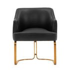 Manhattan Comfort Raya Modern Vegan Leather Wood Dining Chair in Black