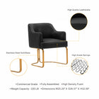 Manhattan Comfort Raya Modern Vegan Leather Wood Dining Chair in Black