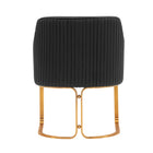 Manhattan Comfort Raya Modern Vegan Leather Wood Dining Chair in Black