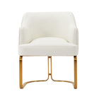 Manhattan Comfort Raya Modern Vegan Leather Wood Dining Chair in Ivory