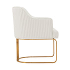 Manhattan Comfort Raya Modern Vegan Leather Wood Dining Chair in Ivory