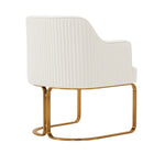 Manhattan Comfort Raya Modern Vegan Leather Wood Dining Chair in Ivory