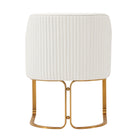 Manhattan Comfort Raya Modern Vegan Leather Wood Dining Chair in Ivory
