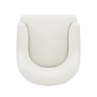 Manhattan Comfort Raya Modern Vegan Leather Wood Dining Chair in Ivory