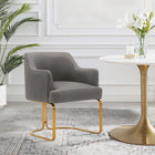 Manhattan Comfort Raya Modern Vegan Leather Wood Dining Chair in Taupe