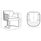 Manhattan Comfort Raya Modern Vegan Leather Wood Dining Chair in Taupe