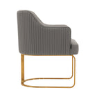 Manhattan Comfort Raya Modern Vegan Leather Wood Dining Chair in Taupe