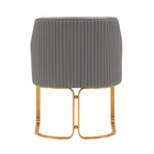 Manhattan Comfort Raya Modern Vegan Leather Wood Dining Chair in Taupe