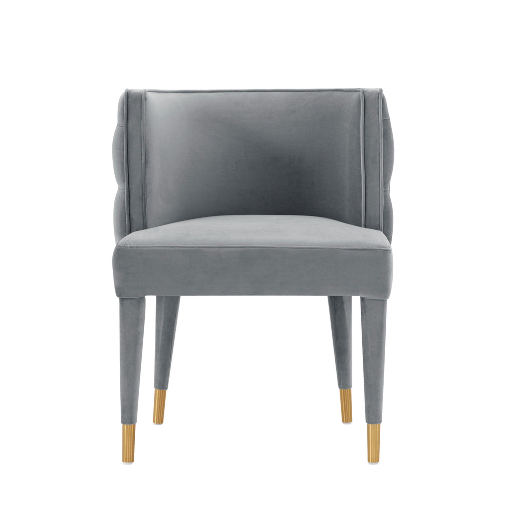 Manhattan Comfort Maya Modern Velvet Dining Chair in Gray