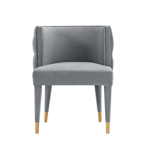 Manhattan Comfort Maya Modern Velvet Dining Chair in Gray