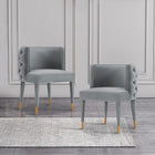 Manhattan Comfort Maya Modern Velvet Dining Chair in Gray