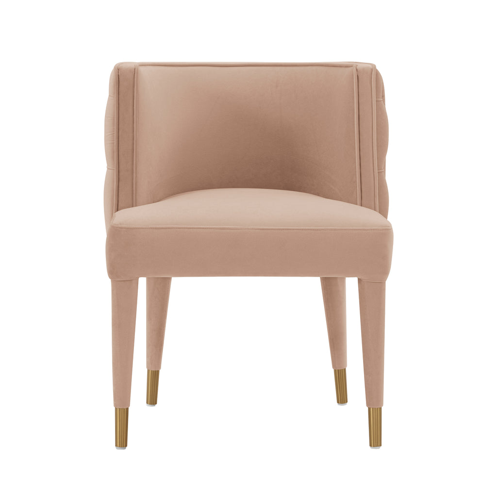 Manhattan Comfort Maya Modern Velvet Dining Chair in Nude