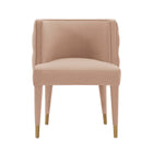 Manhattan Comfort Maya Modern Velvet Dining Chair in Nude